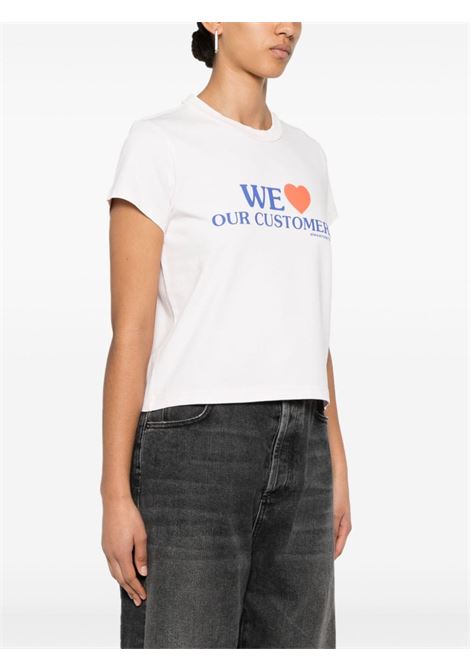 T-shirt crop con slogan in bianco - donna ALEXANDER WANG | 1CC2241885683A